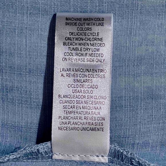 Democracy NWT Woven Banded Collar 3/4 Sleeve Ruffle Trim Button Down Shirt Sz 3X - Picture 5 of 8